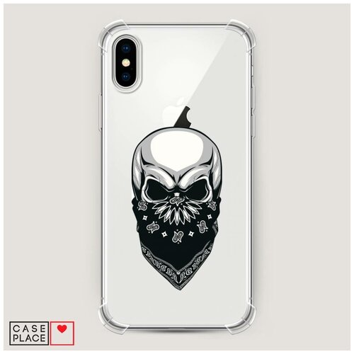 фото Чехол силиконовый противоударный iphone xs max (10s max) череп в маске case place