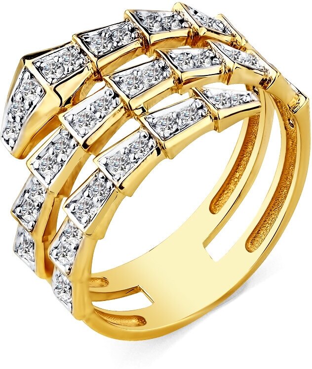 Кольцо Diamant online, желтое золото, 585 проба, бриллиант
