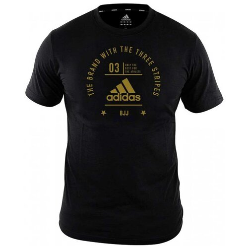 Футболка The Brand With The Three Stripes T-Shirt BJJ черно-золотая (размер S)