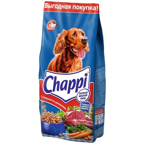 Chappi Корм Chappi сухой корм для собак «Сытный мясной обед. С говядиной по-домашнему» (15 кг)