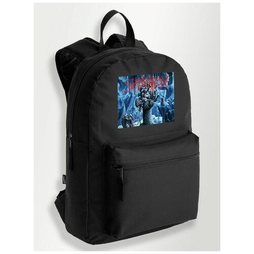 Черный школьный рюкзак с DTF печатью музыка сафакешен Suffocation, Дэткор, авангард - 128