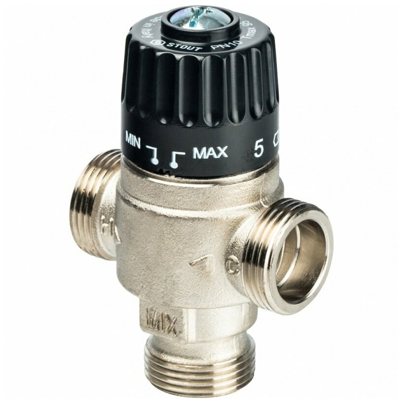 Термостатический смесительный клапан 3/4" STOUT НР 30-65°С 2,3 KVs