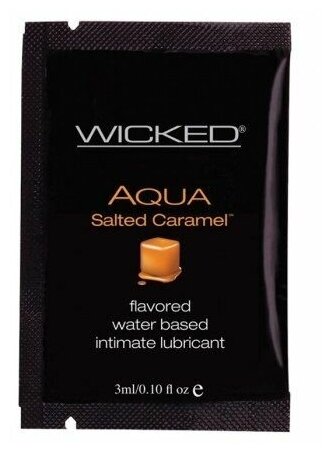 Лубрикант со вкусом соленой карамели Wicked Aqua Salted Caramel - 3 мл.