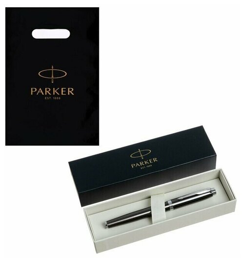 Ручка перьевая Parker IM Core F321 Dark Espresso CT F, корпус из нержавеющей стали, синие чернила, В подарочном пакете