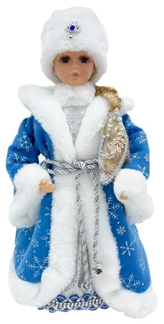 Фигура под ёлку снегурочка в голубой шубке и белой шапке, 40 см, Triumph Tree 85828