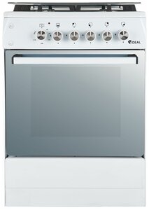 Комбинированная <b>плита</b> IDEAL L 155 ГК белая 60 см, <b>газовые</b> конфорки, духовка электро+газ, чугунные решетки, газ-контроль, электроподжиг