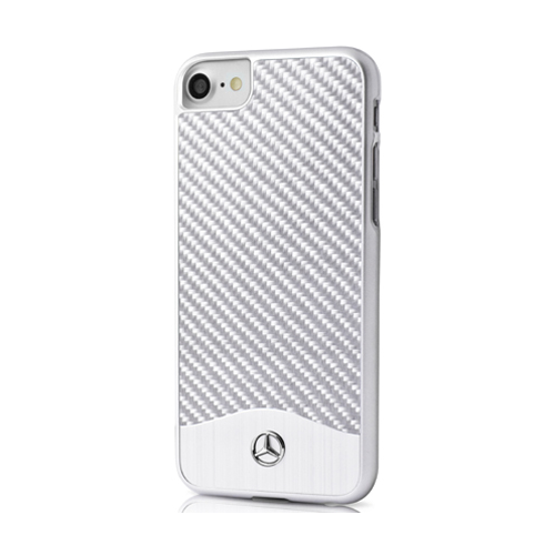 Накладка Mercedes Wave V Hard Aluminum  & Carbon для iPhone SE 2020 / 8 / 7 / 6s / 6 - Silver