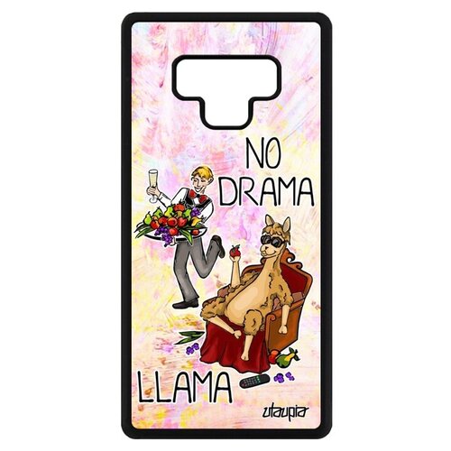 фото Защитный чехол на телефон // galaxy note 9 // "no drama lama" комичный супер лама, utaupia, светло-розовый