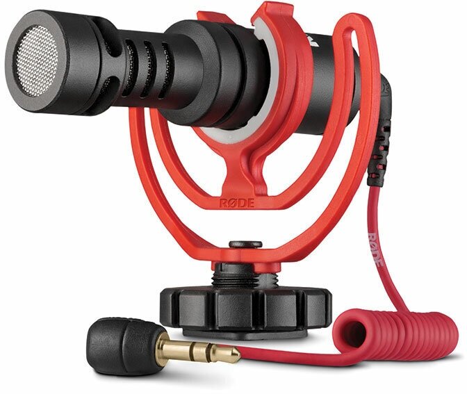 RODE VideoMicro Накамерный микрофон, кардиоидный, длина 80 мм и вес 42 грамма. Виброзащищенное крепл