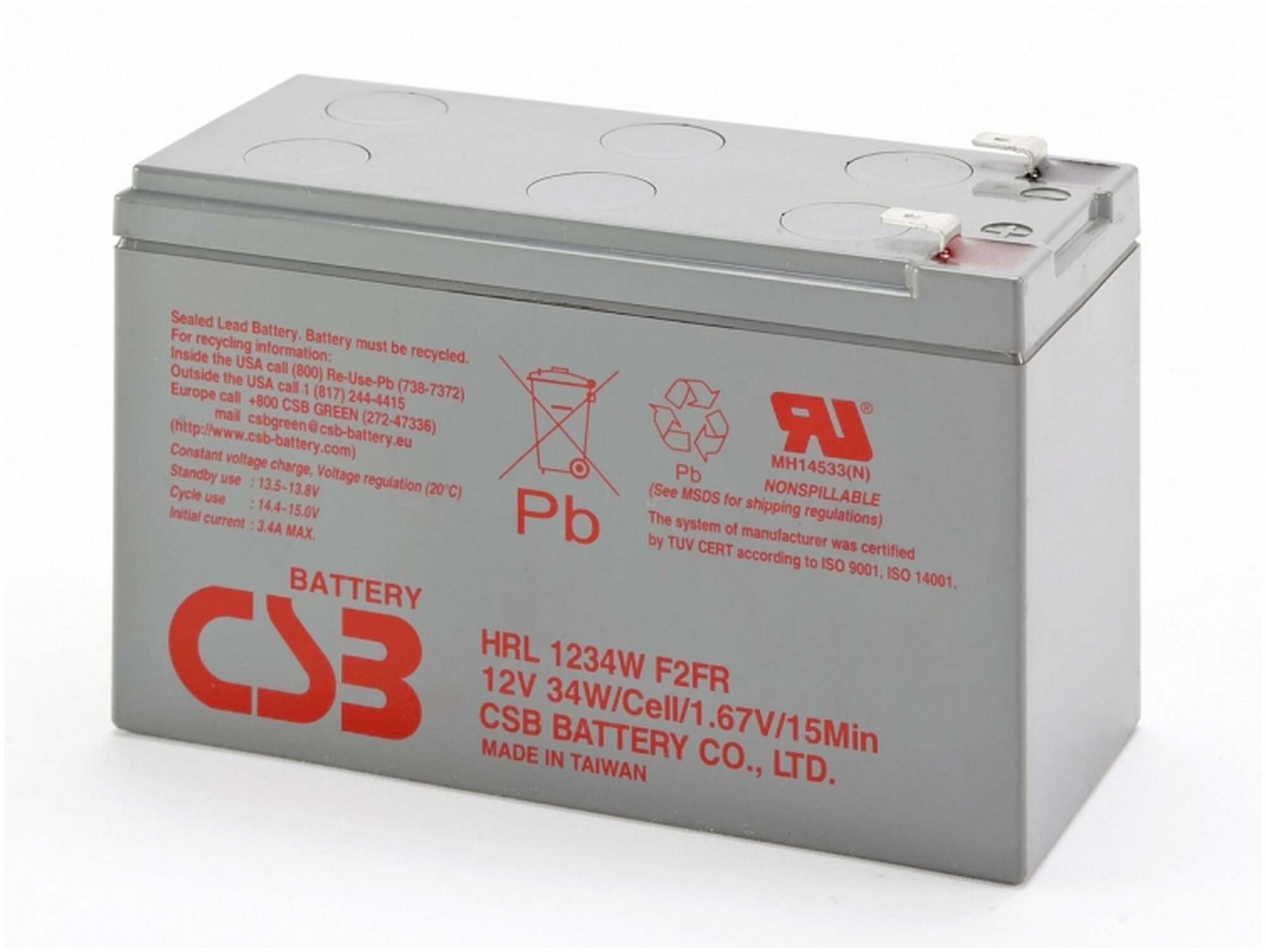 Батарея CSB HRL1234W 12V/9AH F2FR