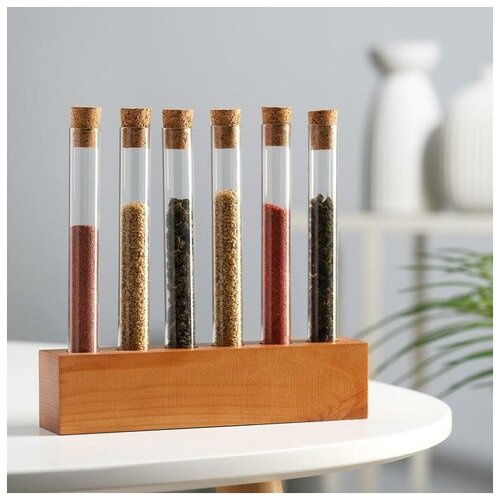 фото Деревянная подставка с пробирками yandex market