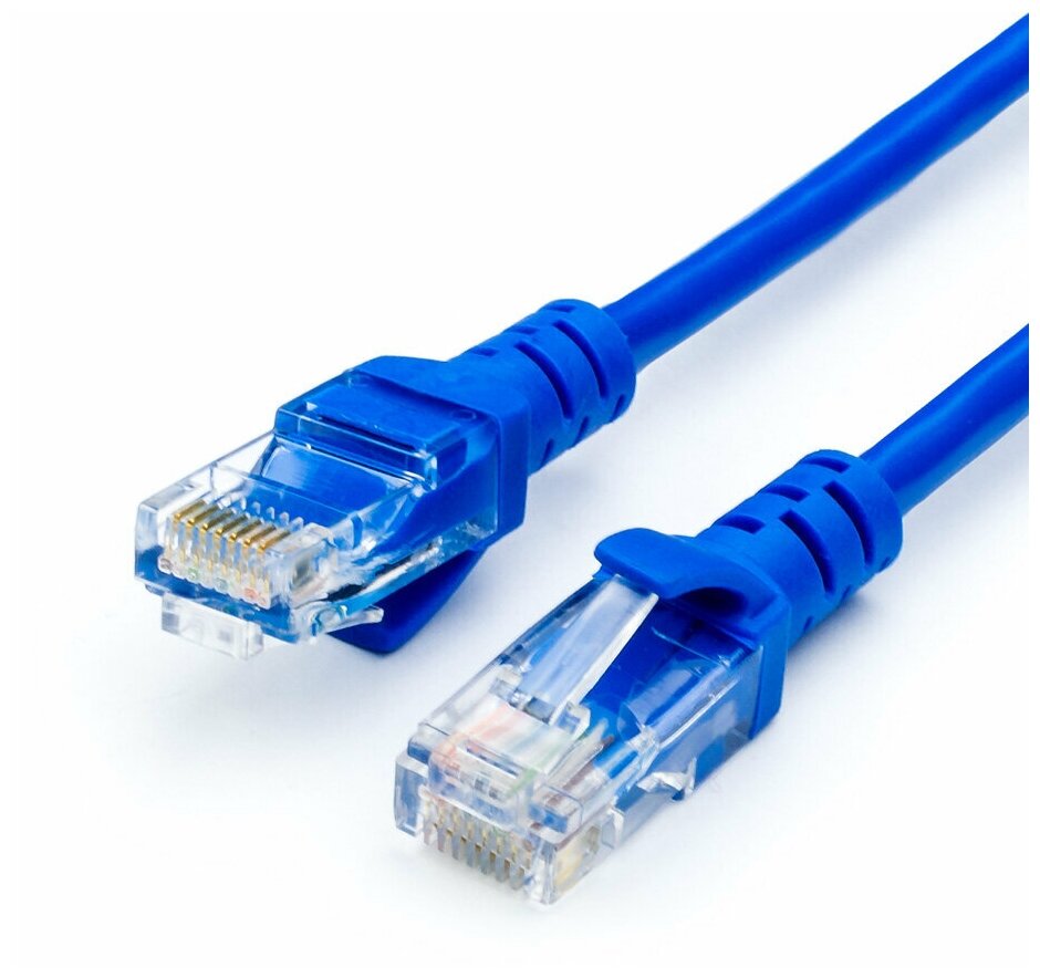 Патч-корд UTP 7,5 m, литой, RJ45, Cat.5e, Atcom синий