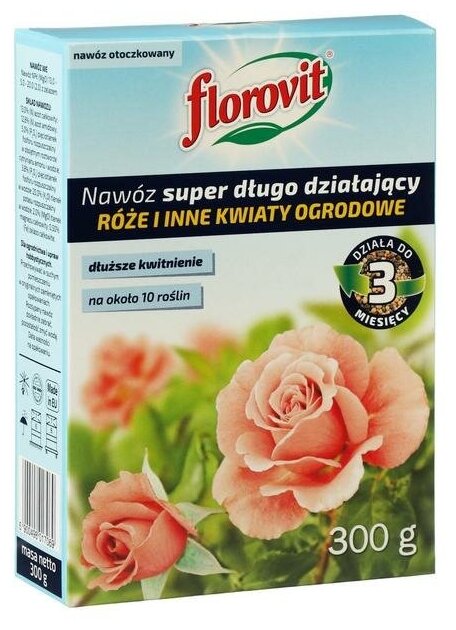 Удобрение "Флоровит" (Florovit) супер длительного действия для роз и других цветущих, 300г (коробка) - фотография № 2