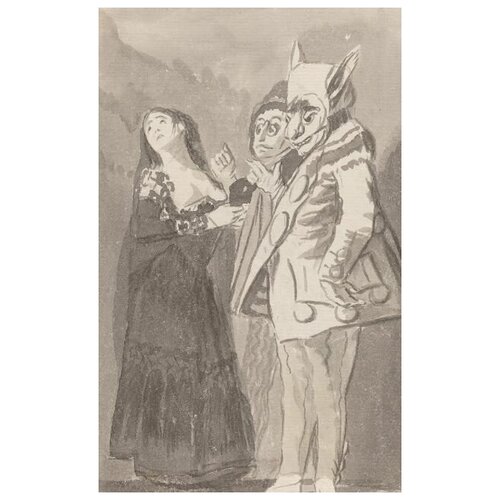 фото Репродукция на холсте жестокие маски (1796/1797) гойя франсиско 60см. x 96см. твой постер