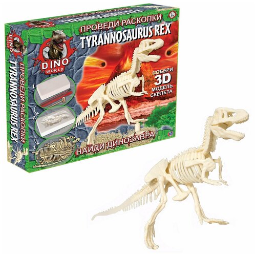 Набор игровой HTI Dino World Проведи раскопки. Т-Рекс 1374285. UNIA jialemi детский набор раскопки скелета динозавра