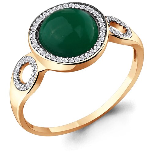 фото Кольцо из золочёного серебра aquamarine а6551909а-п с фианитом и агатом diamant-online