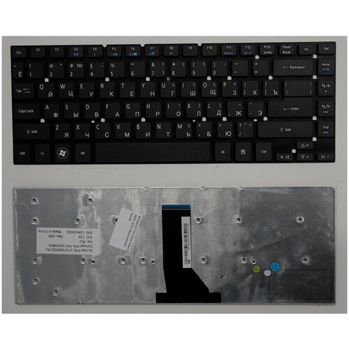 Клавиатура для ноутбука Acer Aspire 3830, ES1-521 черная без рамки для aspire 4830 4830t 4830tg p4lj0 acer зарядное устройство блок питания ноутбука зарядка адаптер сетевой кабель шнур