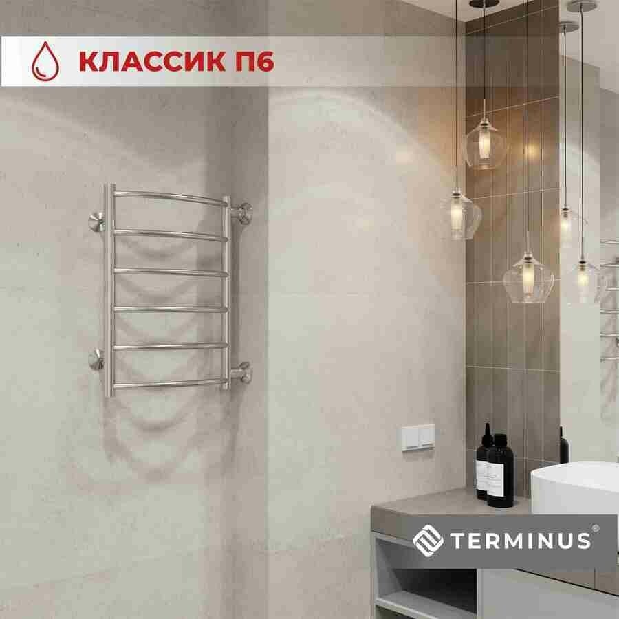 Полотенцесушитель водяной с боковым подключением TERMINUS (Терминус) Классик П6 400х600 б/п 500 мм, сверхпрочная нержавеющая сталь, , гарантия 10 лет/ Водяной полотенцесушитель для ванной - фотография № 6