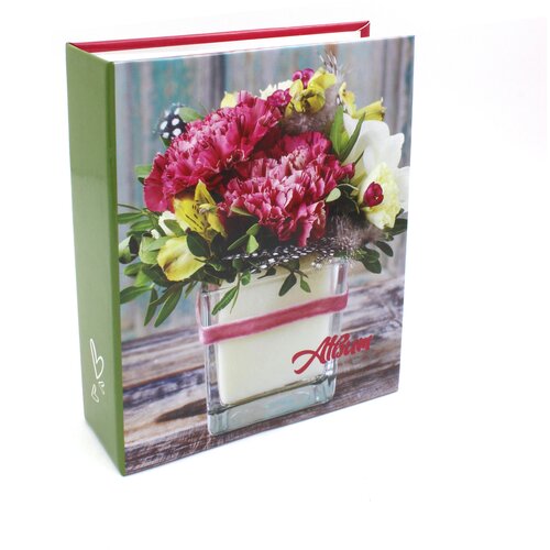 Фотоальбом MIRA на 200 фото с кармашками 10х15 см, серия FMA тип 200PP обложка 209, букет цветов в вазе