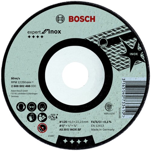 Круг обдирочный Bosch 115х6 мм, по металлу, INOX