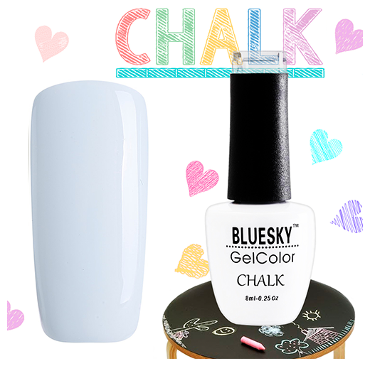 BlueSky, Гель-лак Chalk #009, 8 мл (пудровый бело-голубой)