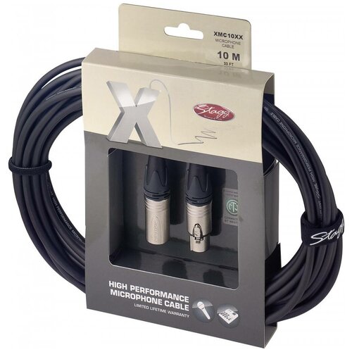 Кабель аудио 1xXLR - 1xXLR Stagg XMC10XX 10.0m микрофонный кабель stagg nmc6r