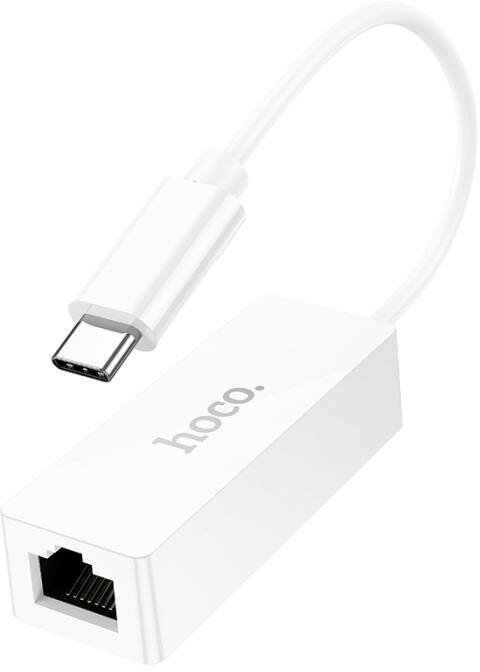 Переходник HOCO UA22 Type-C ethernet adapter RJ-45 (100 Mbps), белый