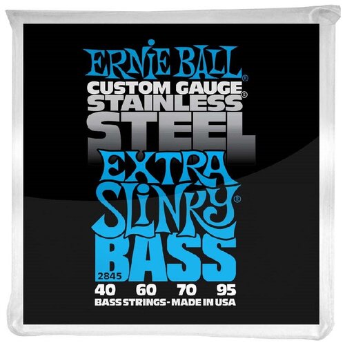 Струны для бас-гитары Ernie Ball P02845 Extra Slinky Stainless Steel Bass (40-60-70-95) струны для бас гитары ernie ball 2808