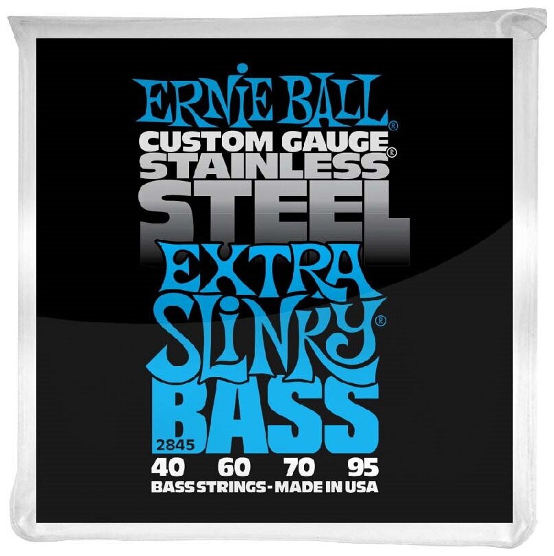 Струны для бас-гитары Ernie Ball Stainless Steel Bass Extra Slinky (40-60-70-95), P02845