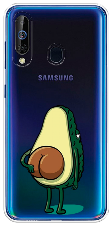 Силиконовый чехол на Samsung Galaxy A60 / Самсунг Галакси А60 Попа авокадо, прозрачный