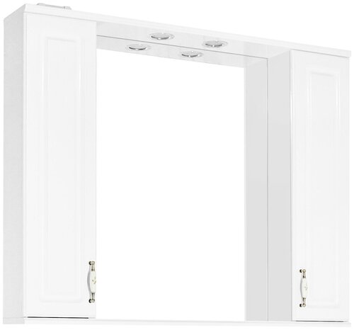 Зеркало-шкаф Style line Олеандр-2 Люкс 100 с подсветкой, белый (4650134470789)