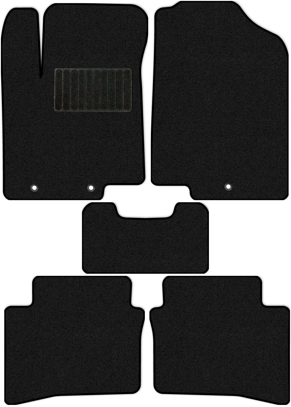 Коврики в салон текстильные Allmone "Стандарт" для Hyundai Solaris 1 (RB) 2010 - 2017, черные, 5шт. / Хендай Солярис 1