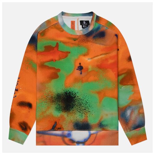 фото Мужская толстовка converse x come tees shapes fleece crew neck оранжевый, размер m
