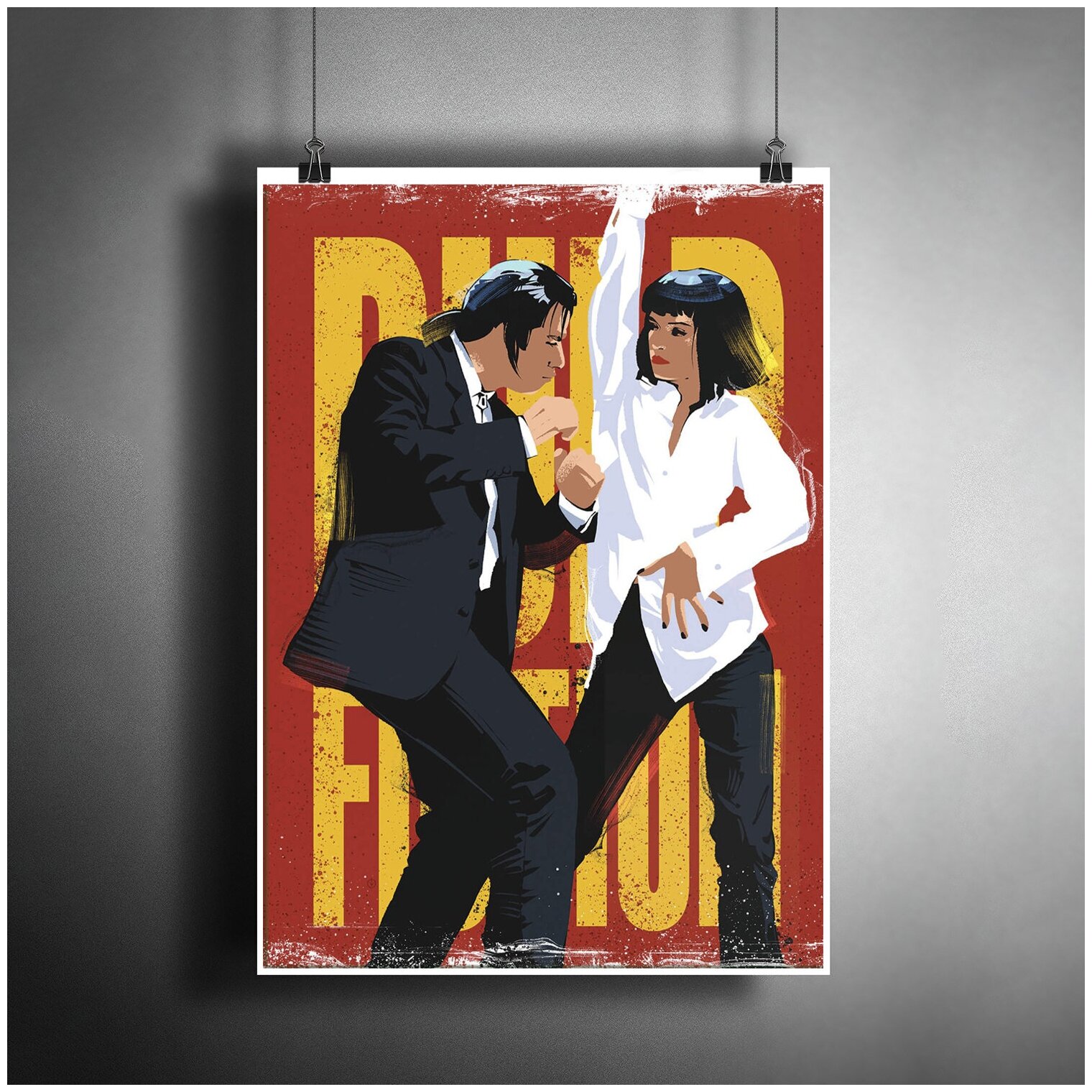 Постер плакат для интерьера "Фильм Квентина Тарантино: Криминальное чтиво. Танцы. Pulp Fiction" / Декор офиса, бара. A3 (297 x 420 мм)