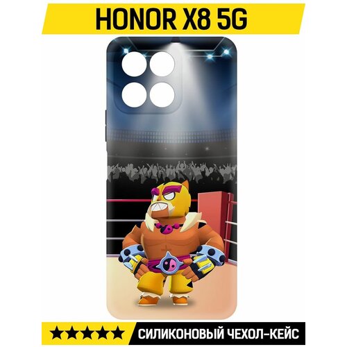 Чехол-накладка Krutoff Soft Case Brawl Stars - Эль Тигро для Honor X8 5G черный чехол накладка krutoff soft case brawl stars эль тигро для honor x30i черный