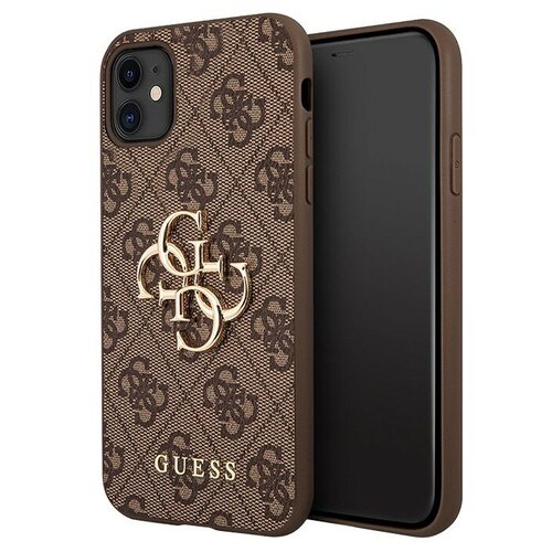 фото Guess чехол guess 4g big metal logo hard для iphone 11, коричневый