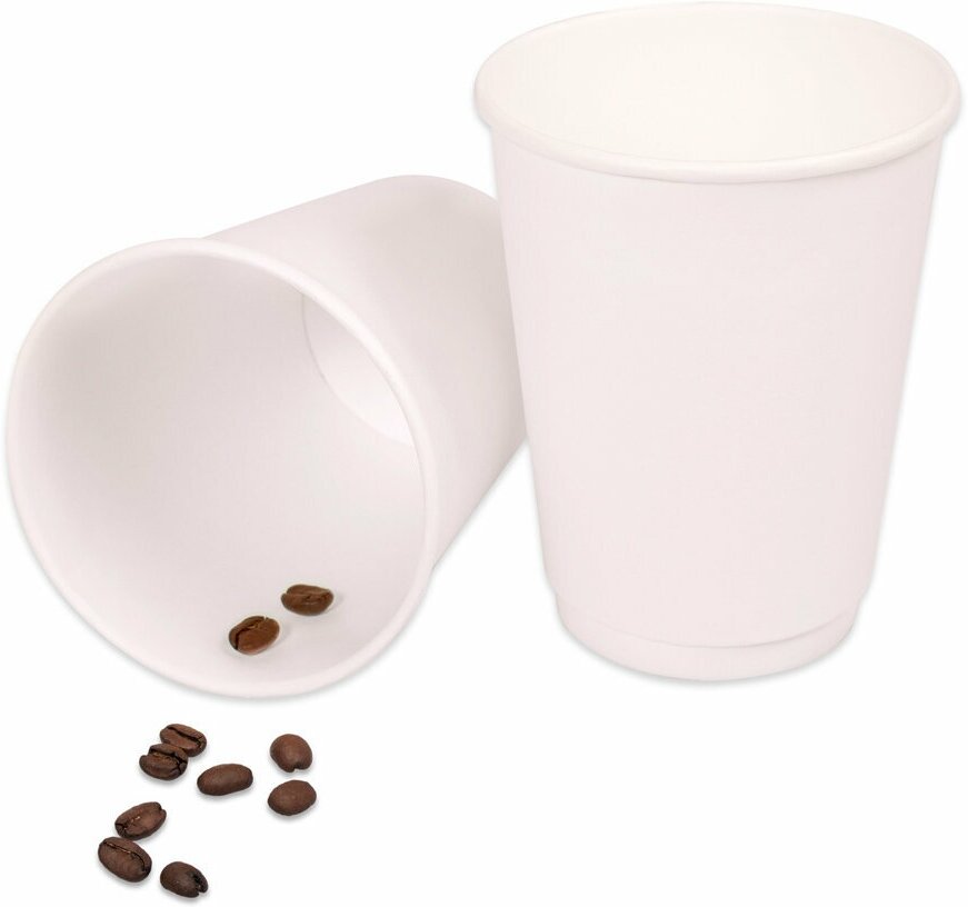Бумажные одноразовые стаканы, 300мл, белые, двухслойные, для кофе, чая, холодных и горячих напитков, 25 штук - фотография № 7