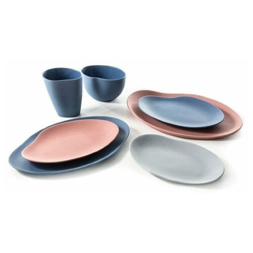 Набор тарелок 23 + 29 см розовые Cmielow Design Studio 