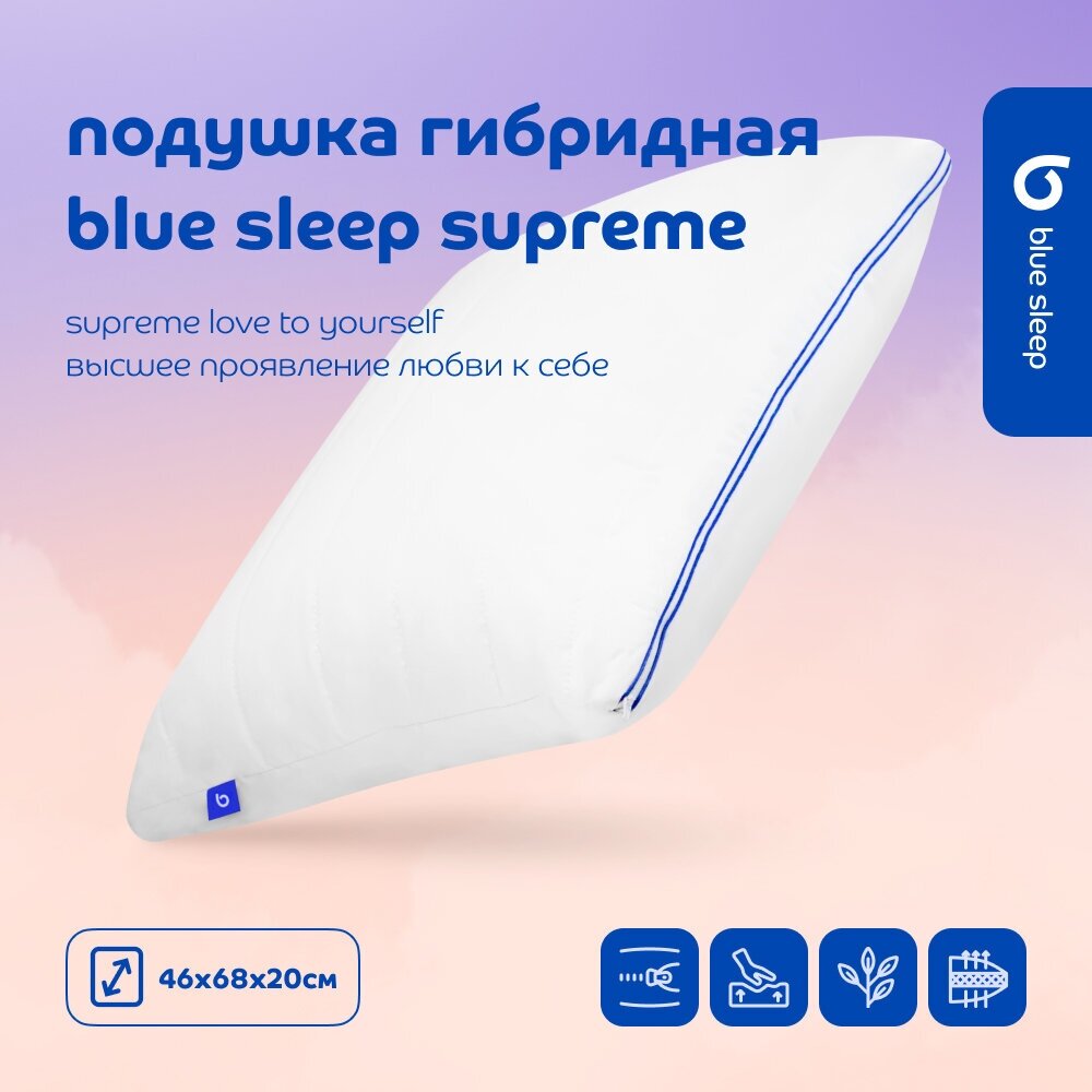 Ортопедическая подушка 50х70 для сна Blue Sleep Supreme - фотография № 1