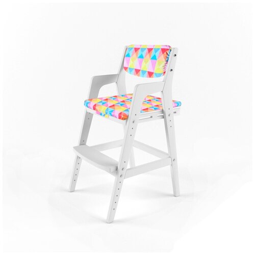 фото Детский растущий стул "вуди" с подушками (38 попугаев), цвет белый/ромбы