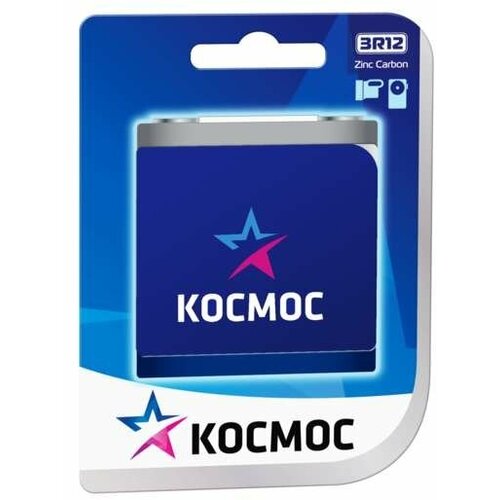 Элемент питания солевой квадрат 3R12 1BL (блист.1шт) Космос KOC3R121BL ( 4 упак.)