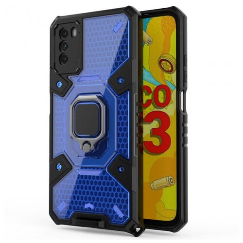 Honeycomb Armor Противоударный чехол с защитой камеры и кольцом для Xiaomi Poco M3