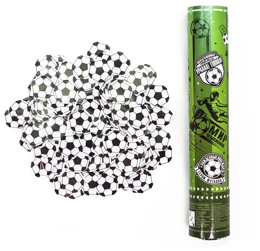 Пневмохлопушка (12/30 см) Футбол бумажные мячи 1 шт.