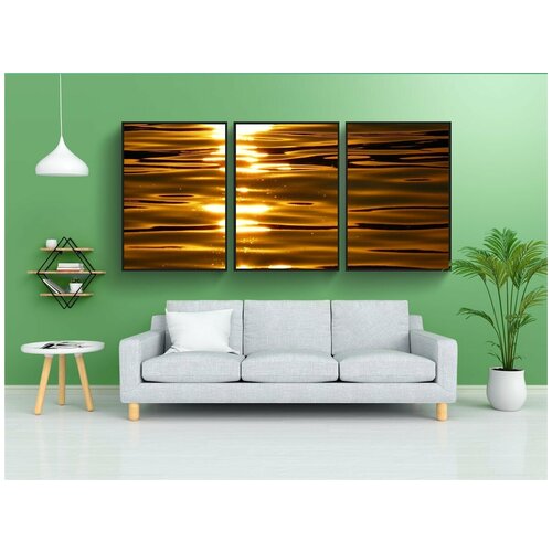 фото Набор модулных постеров для интерьера "заход солнца, море, природа" 60x90 см. в тубусе, без рамки lotsprints