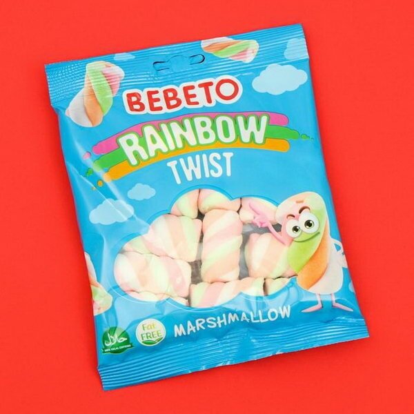 Суфле-маршмеллоу Bebeto Rainbow Twist вкус ванили (лента) 60г Турция - фотография № 5