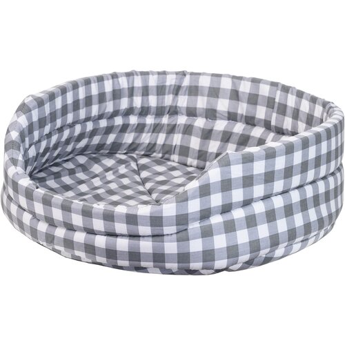 Лежак для собак и кошек PetMil Релакс поплин 50х40х16 см 50 см 40 см овальная серая клетка 16 см 590₽
