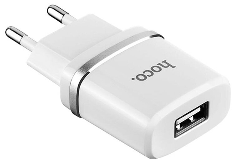 Блок питания HOCO C11 Smart один порт USB, 5V, 1.0A, белый