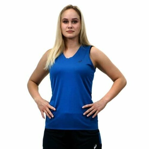 Футболка спортивная ASICS, размер S, синий футболка волейбольная женская asics ss tee indoor 2 w красная р m