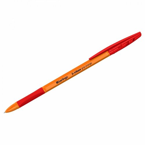 Ручка шариковая Berlingo Tribase grip orange (0.7мм, красный цвет чернил) (CBp_70963), 50шт.