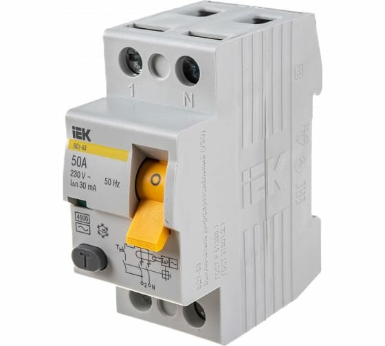 ВД1-63 MDV10-2-050-030 Выключатель дифференциального тока двухполюсный 50А 30мА (тип AC) IEK - фото №6
